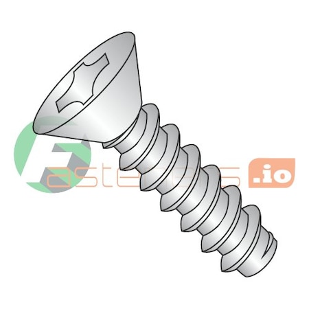 Newport Fasteners Self-Drilling Screw, #4 x 3/8 in, Plain 18-8 Stainless Steel Flat Head Phillips Drive, 5000 PK 603341